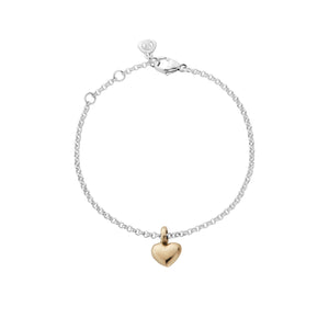 Silver & Gold Think of Me Heart Chain Bracelet Single