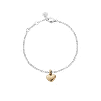 Silver & Gold Think of Me Heart Chain Bracelet Single