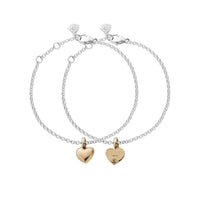 Silver & Gold Think of Me Heart Chain Bracelet Single