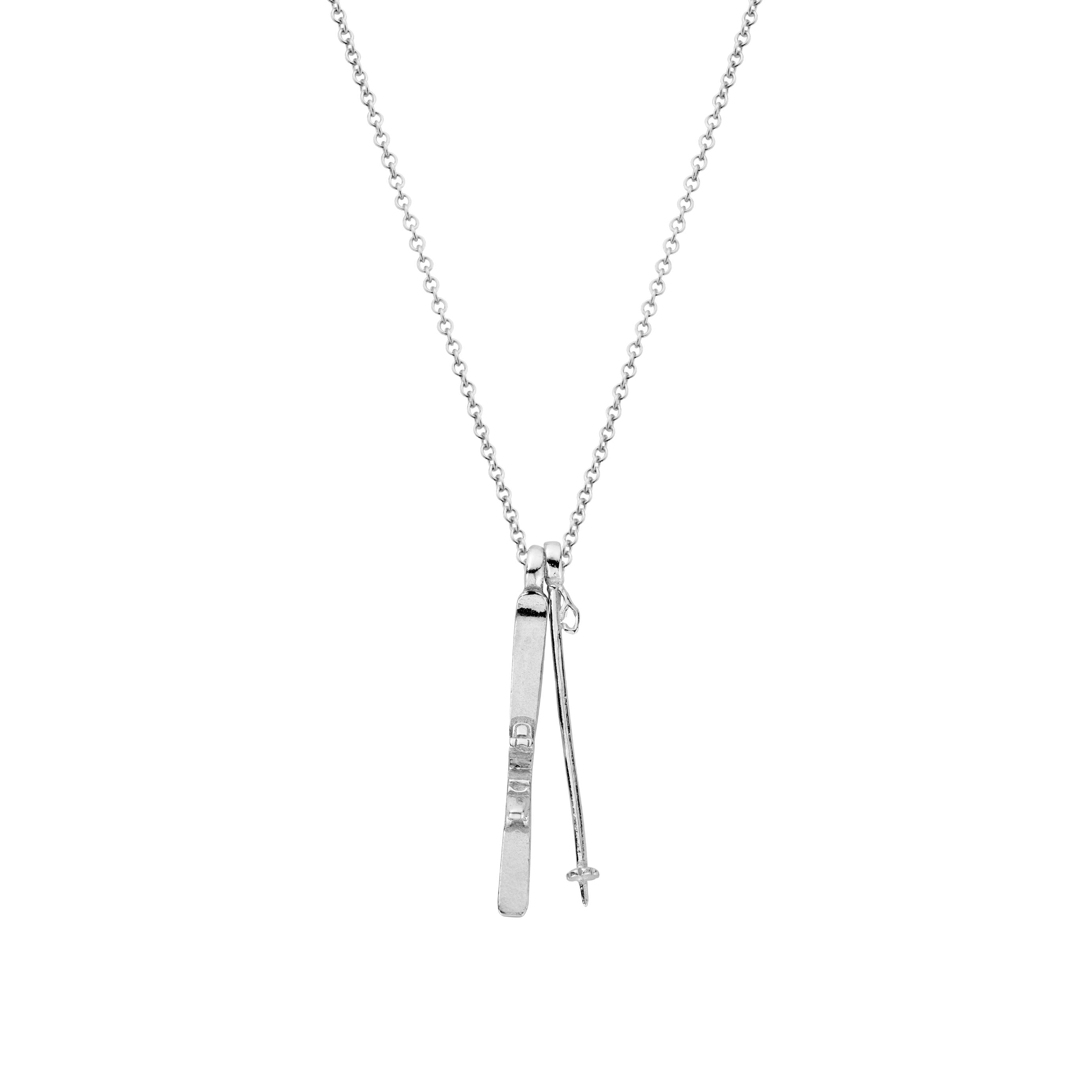 Silver 'Gone Skiing' Necklace