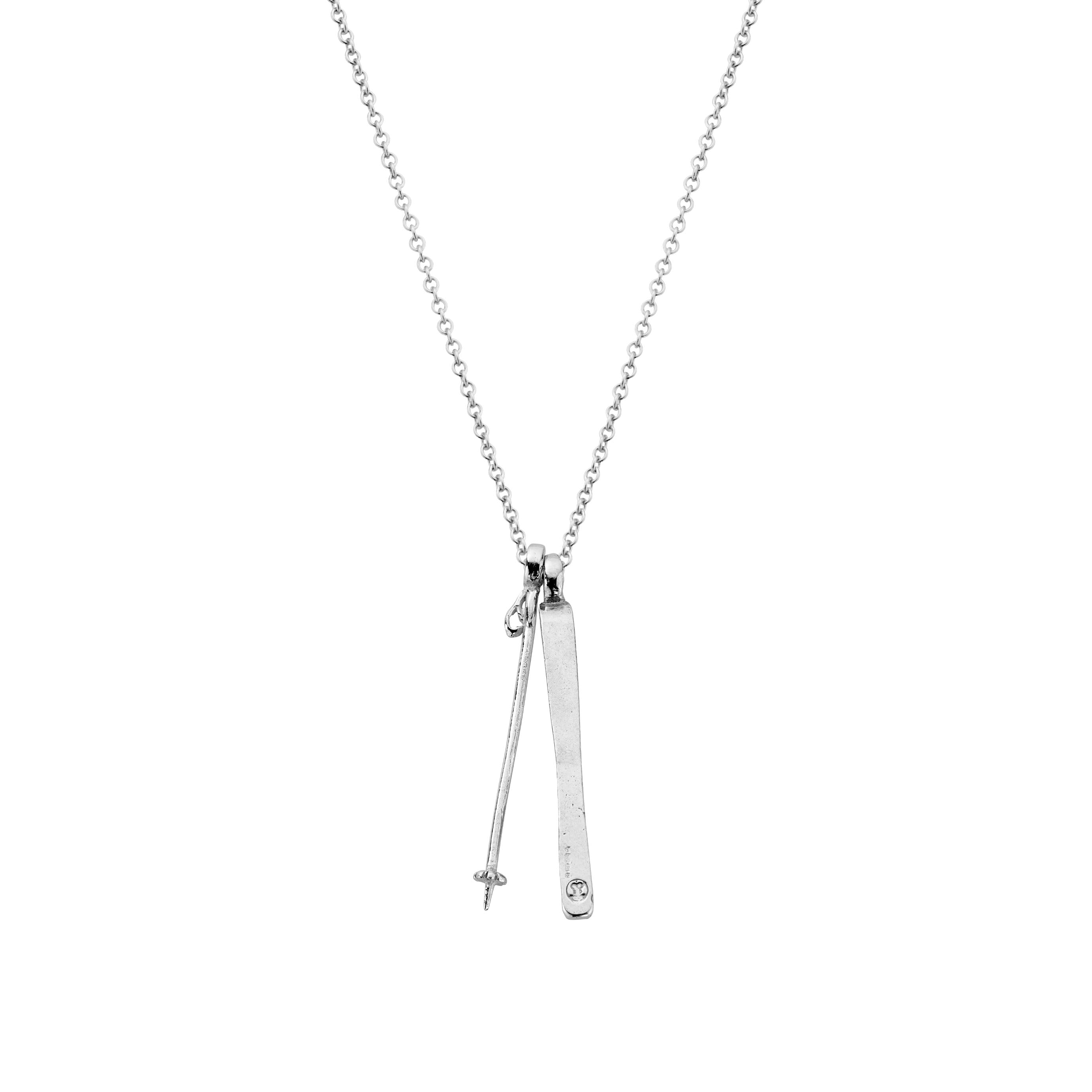 Silver 'Gone Skiing' Necklace