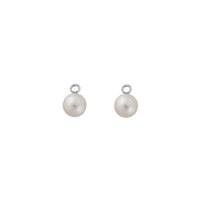 Silver Large White Pearl Earring Charms