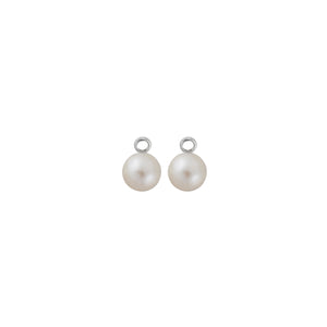 Silver Large White Pearl Earring Charms