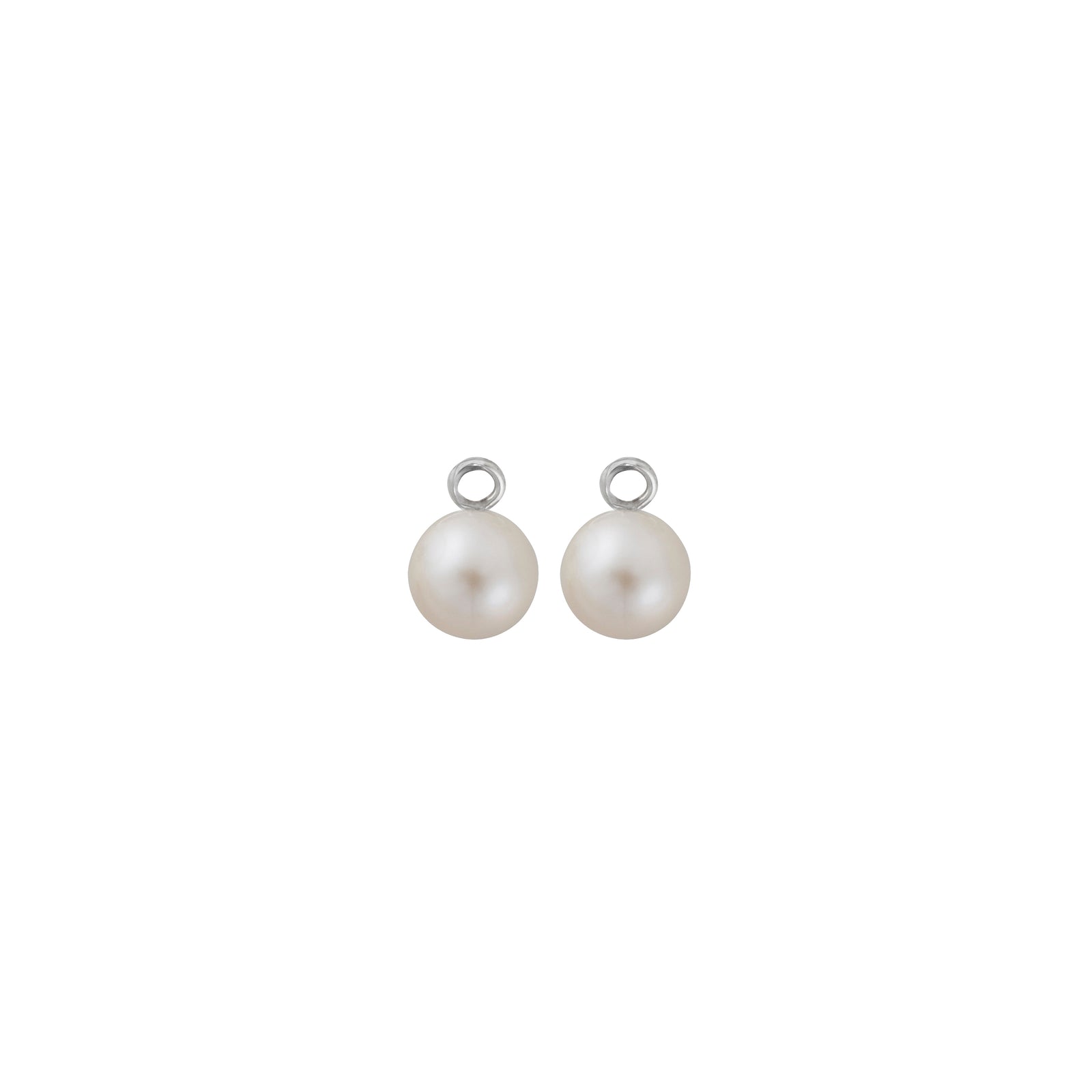 Silver Large White Pearl Earring Charms