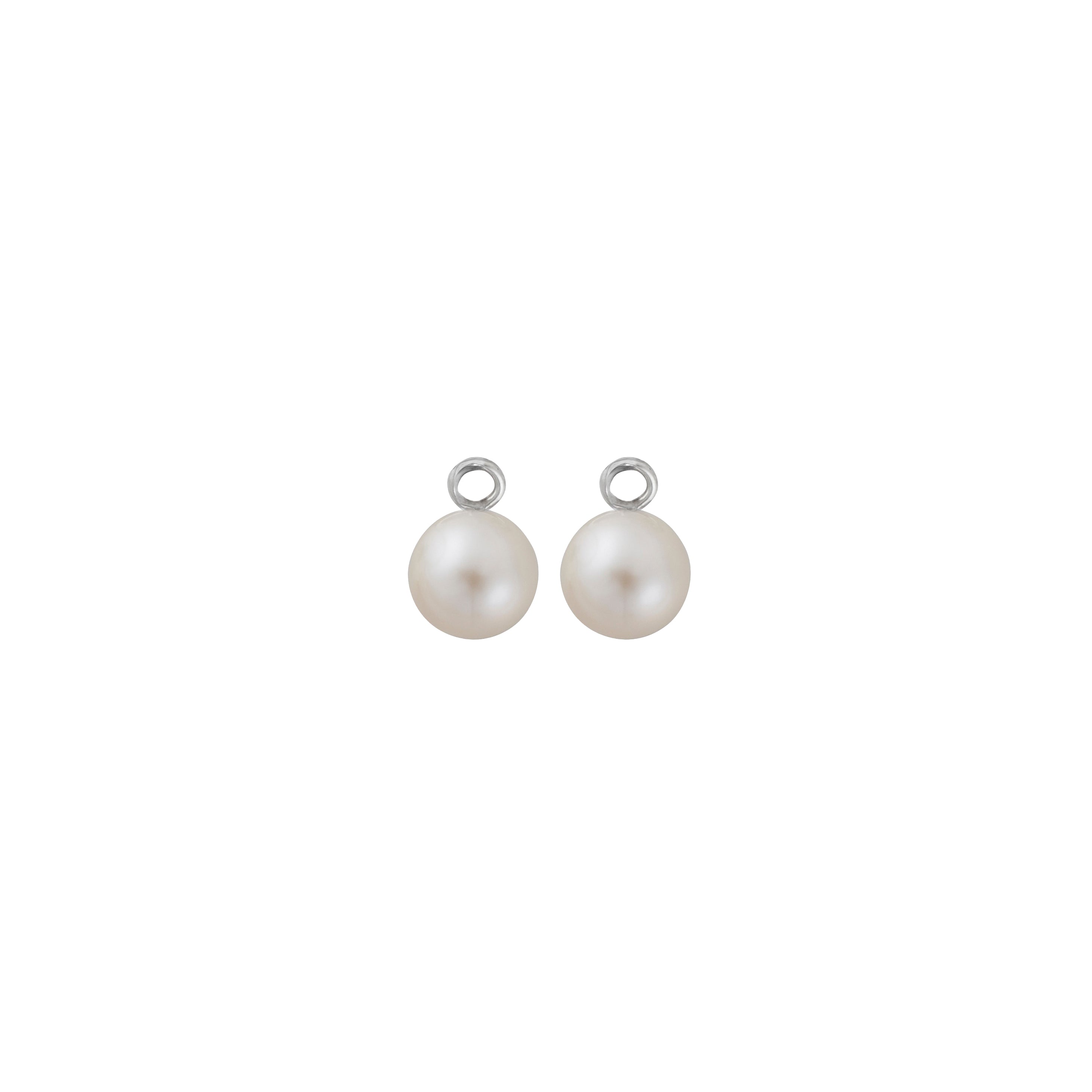 Silver Large White Pearl Earring Charms
