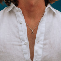 Silver Libra Men's Horoscope Necklace