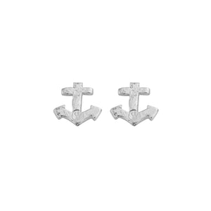 Silver Little Anchor Ear Charm Set