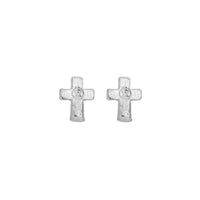 Silver Little Cross Ear Charm Set