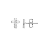 Silver Little Cross Ear Charm Set