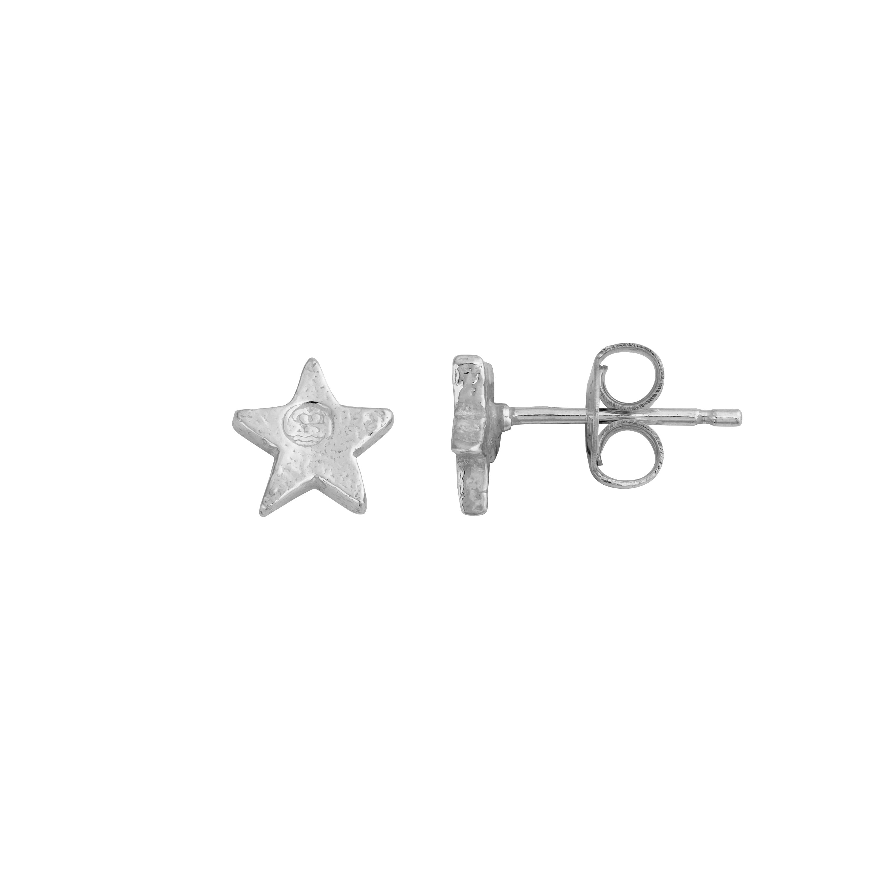 Silver Little Star Ear Charm Set