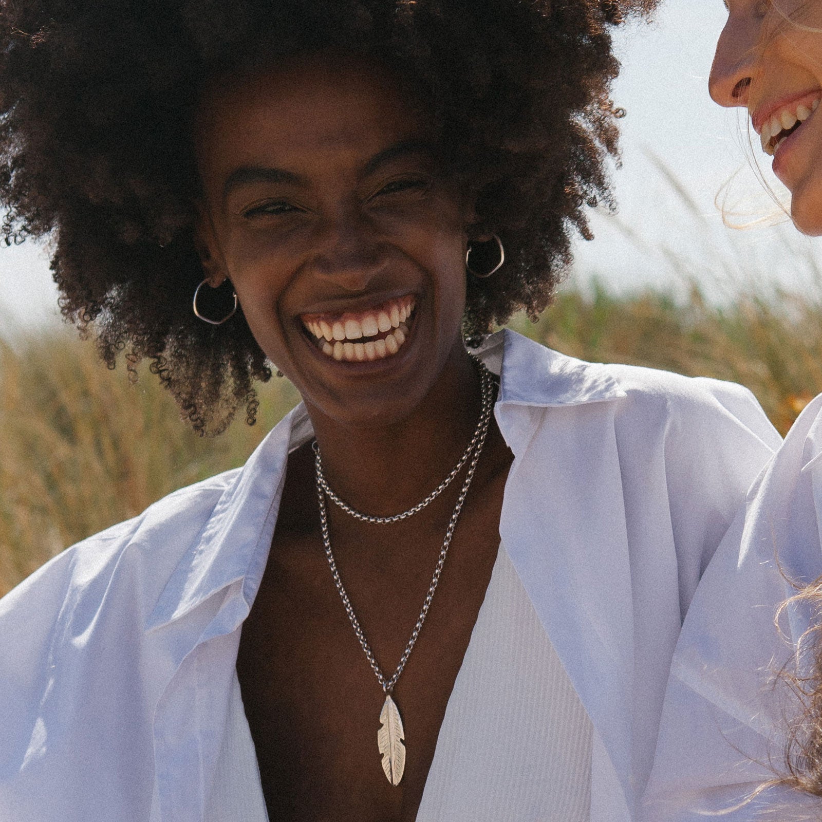 Silver Maxi Feather Necklace