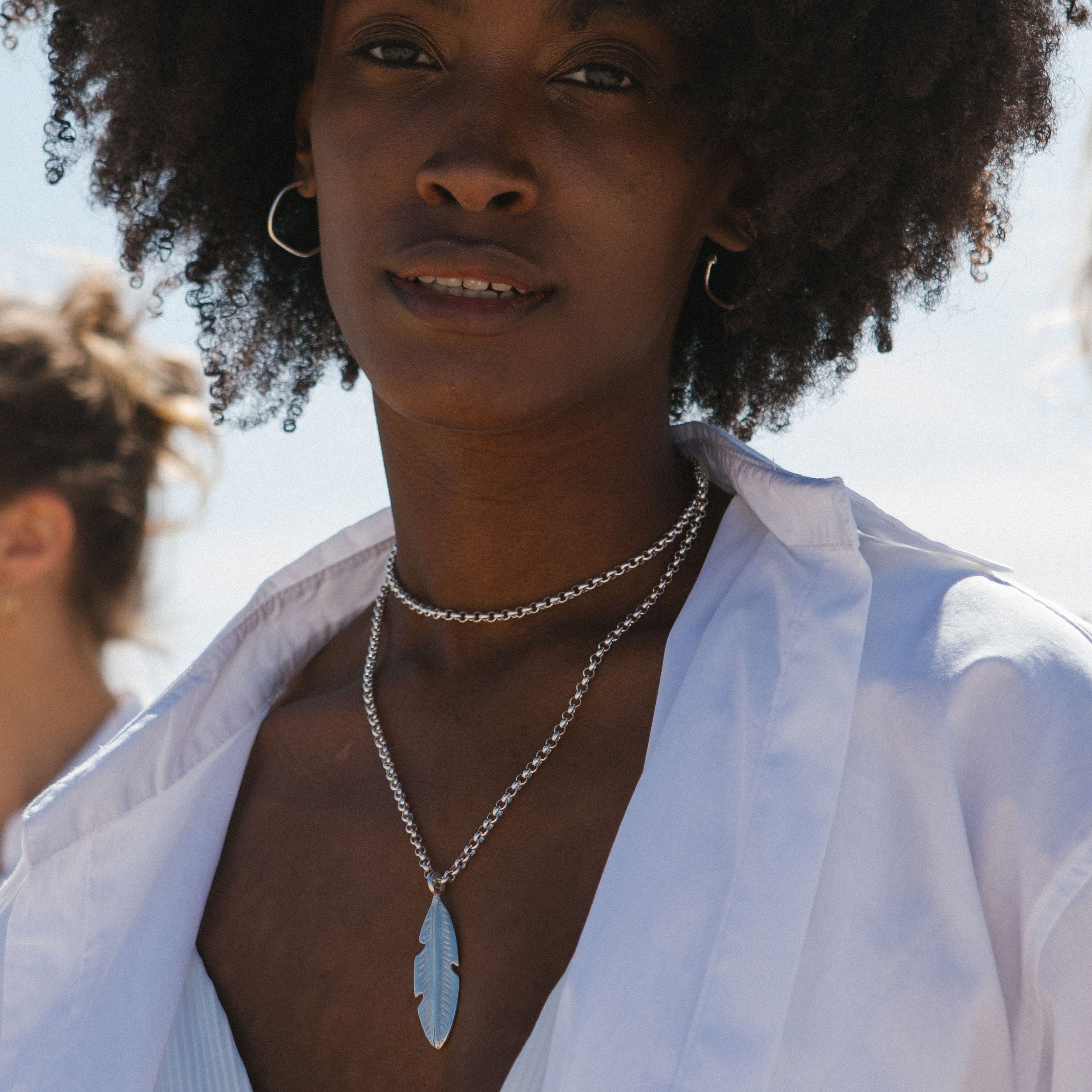 Silver Maxi Feather Necklace