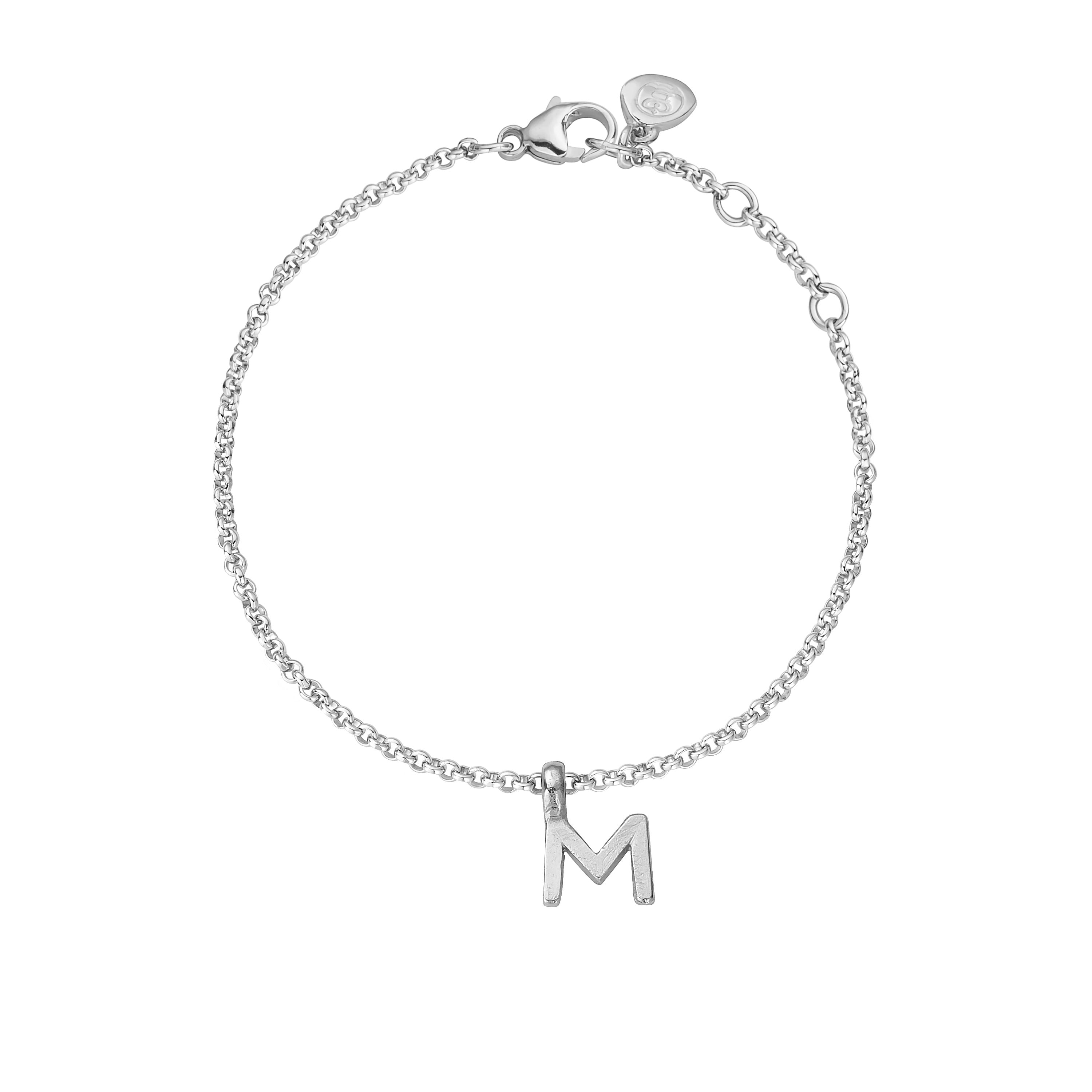Silver Alphabet Chain Bracelet