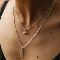 Silver Medium Feather Necklace