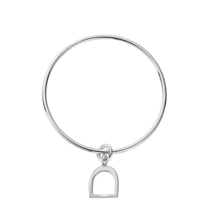 Silver Medium Stirrup Bangle