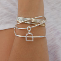 Silver Medium Stirrup Bangle