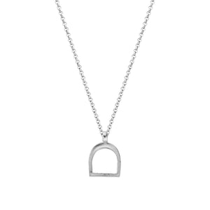 Silver Medium Stirrup Necklace