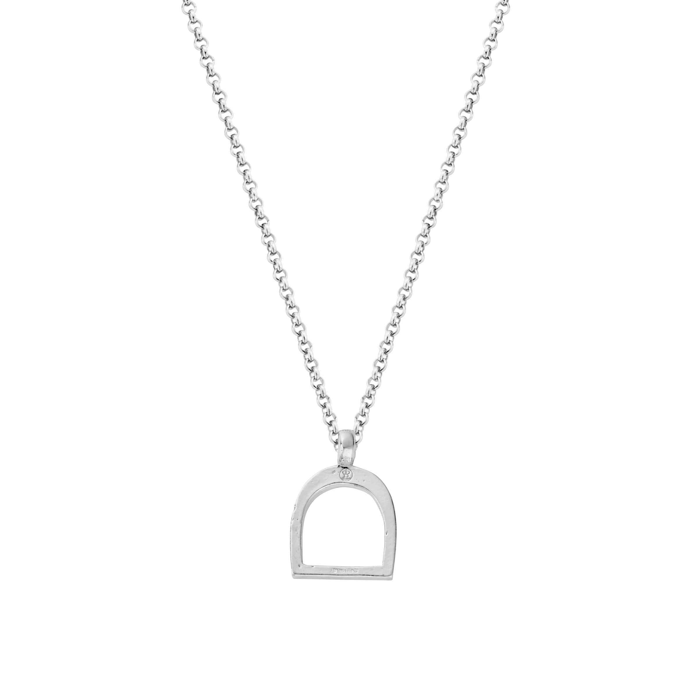 Silver Medium Stirrup Necklace
