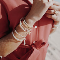 Silver Medium Feather Bangle