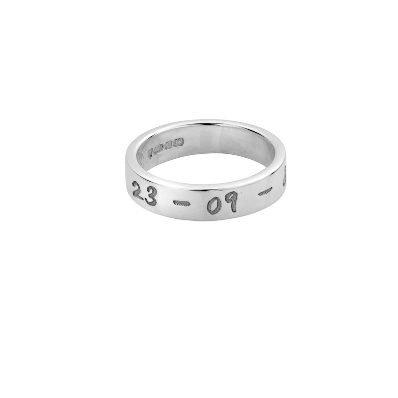 Silver Midi Signature Ring with Handwriting