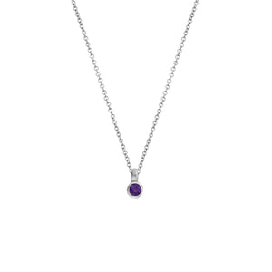 Silver Mini Amethyst Necklace