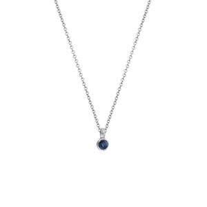 Silver Mini Blue Sapphire Necklace