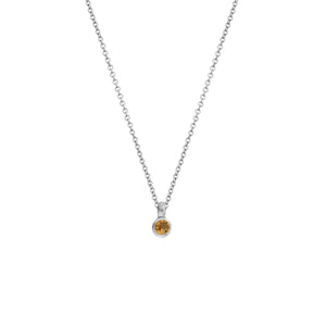 Silver Mini Citrine Necklace