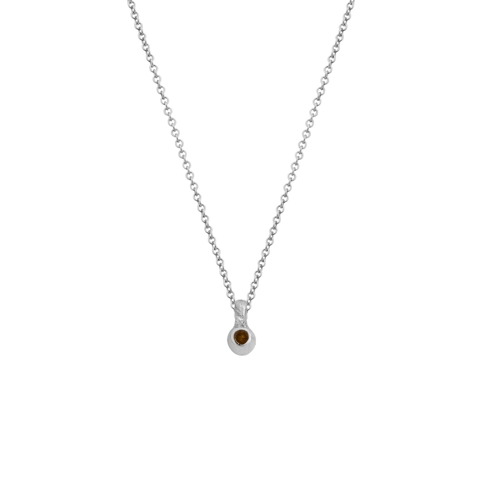 Silver Mini Citrine Necklace