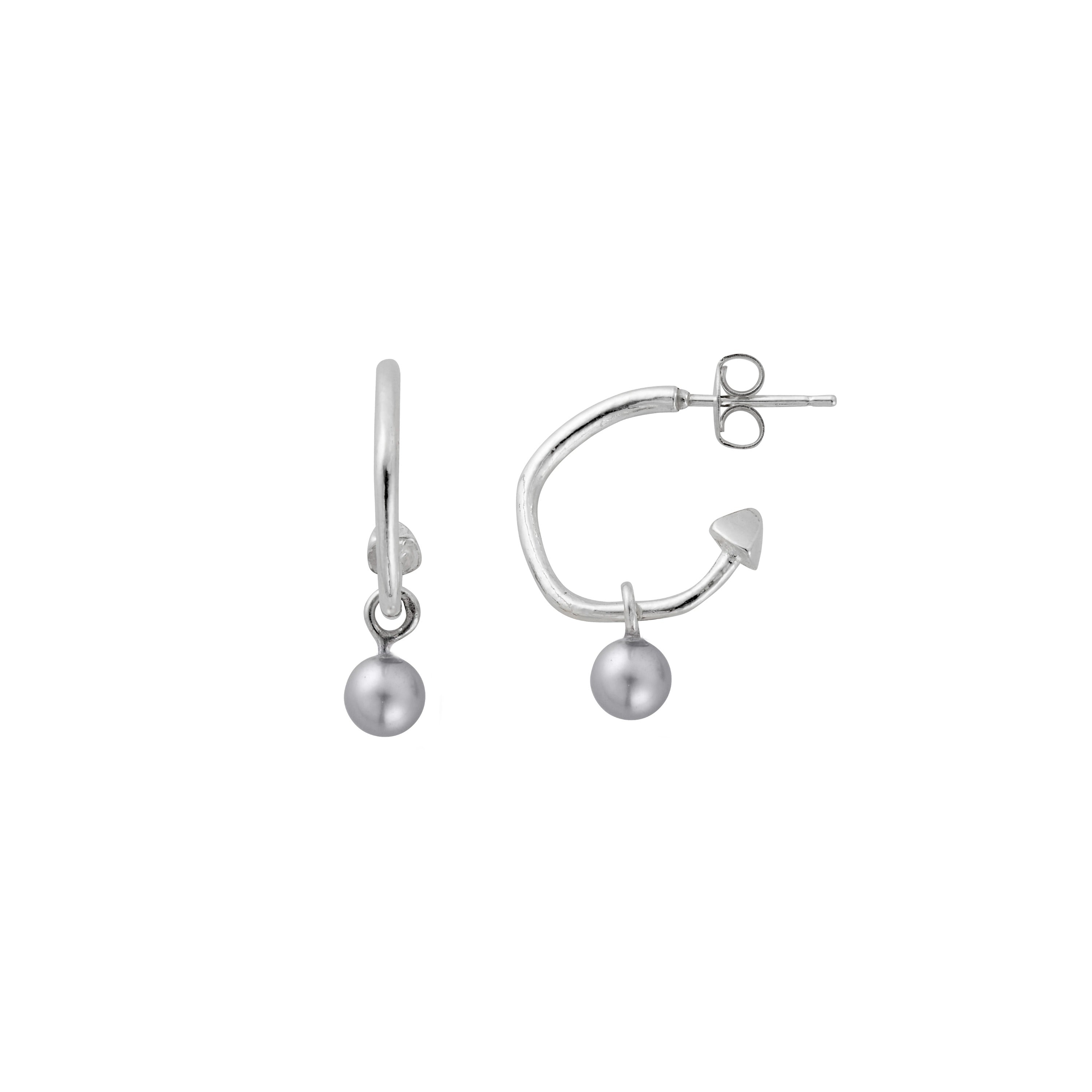 Silver Mini Petrol Pearl Earring Charms