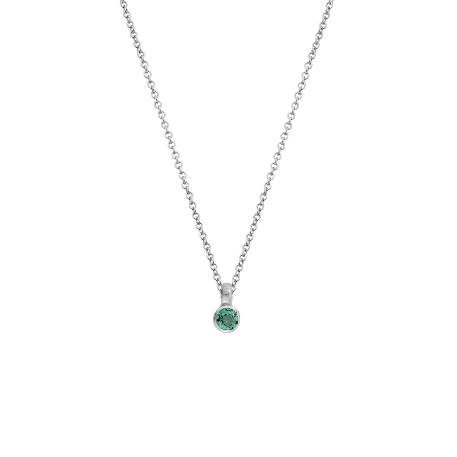 Silver Mini Emerald Necklace