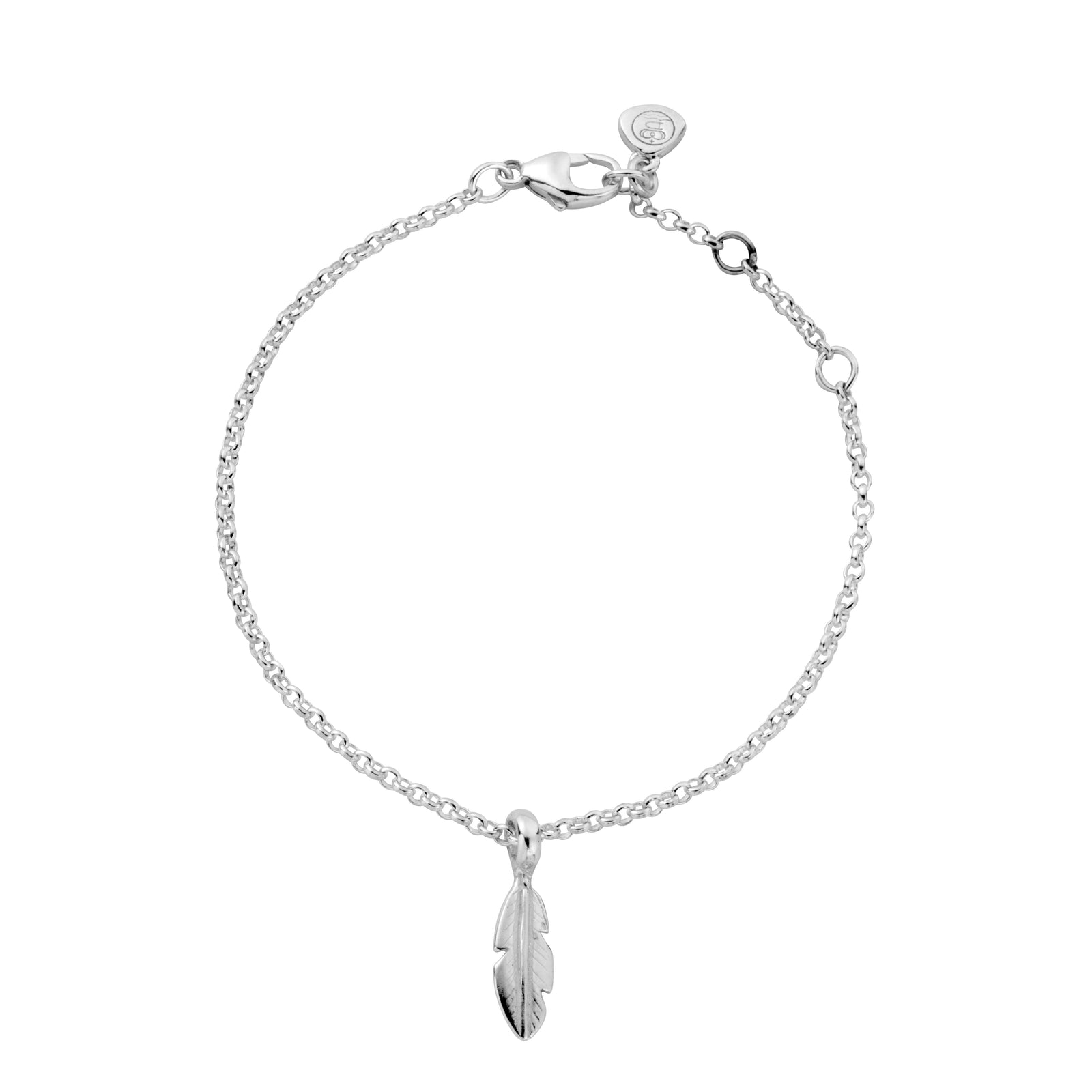 Silver Mini Feather Chain Bracelet