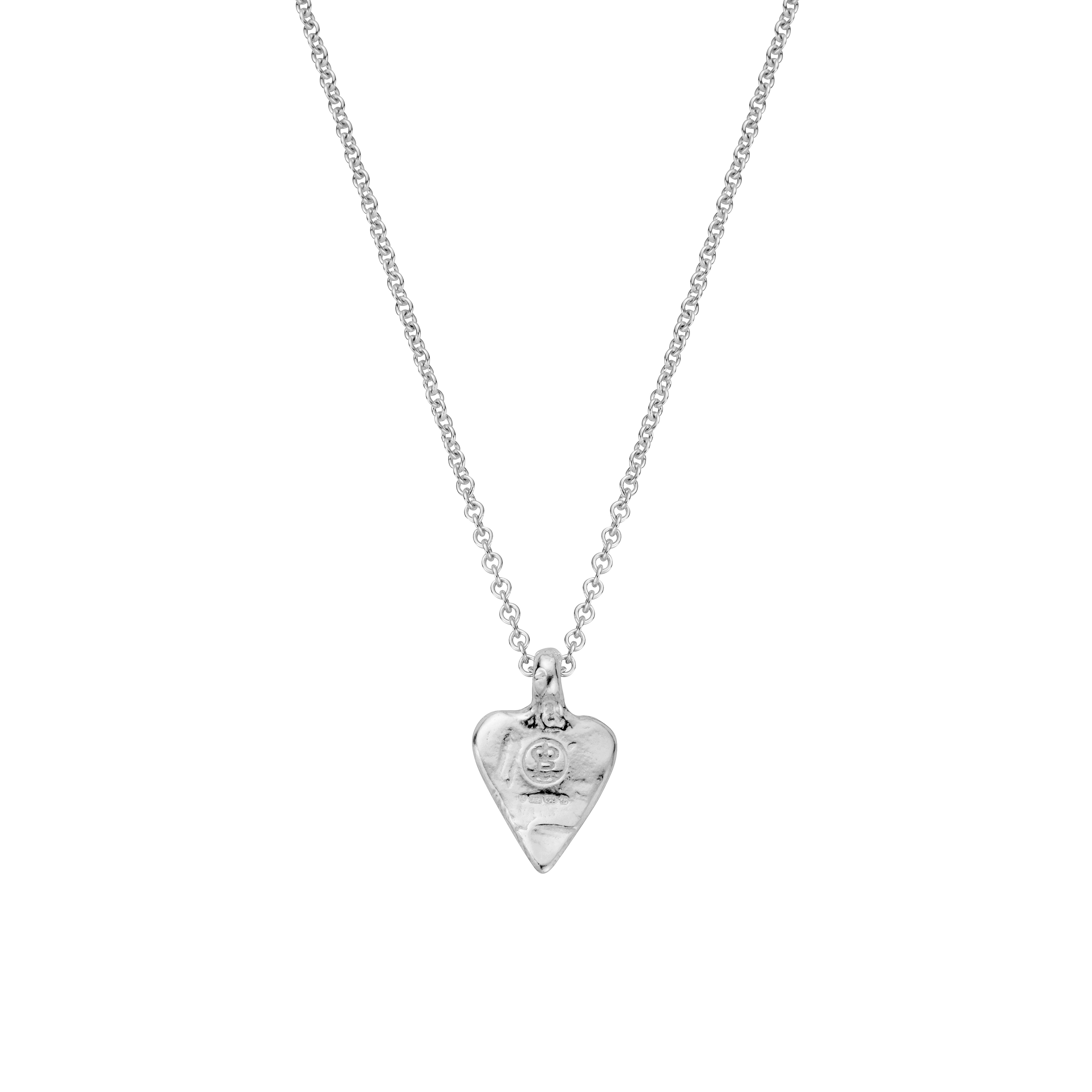 Silver Blue Topaz Mini Heart Necklace