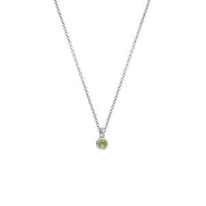 Silver Mini Peridot Necklace