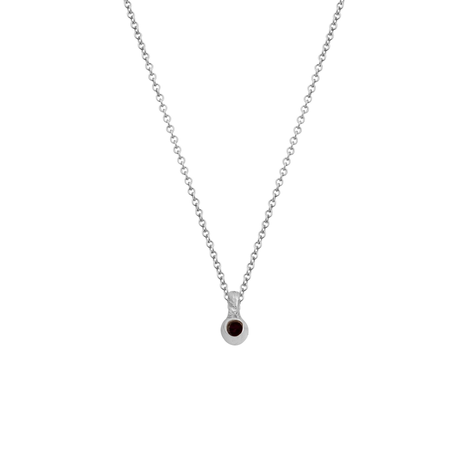 Silver Mini Ruby Necklace