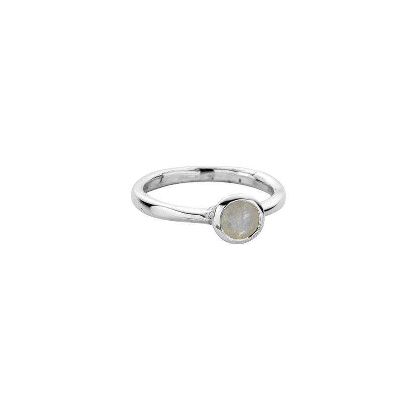 Silver Moonstone Baby Stone Ring