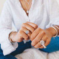 Silver Pebble Signet Ring