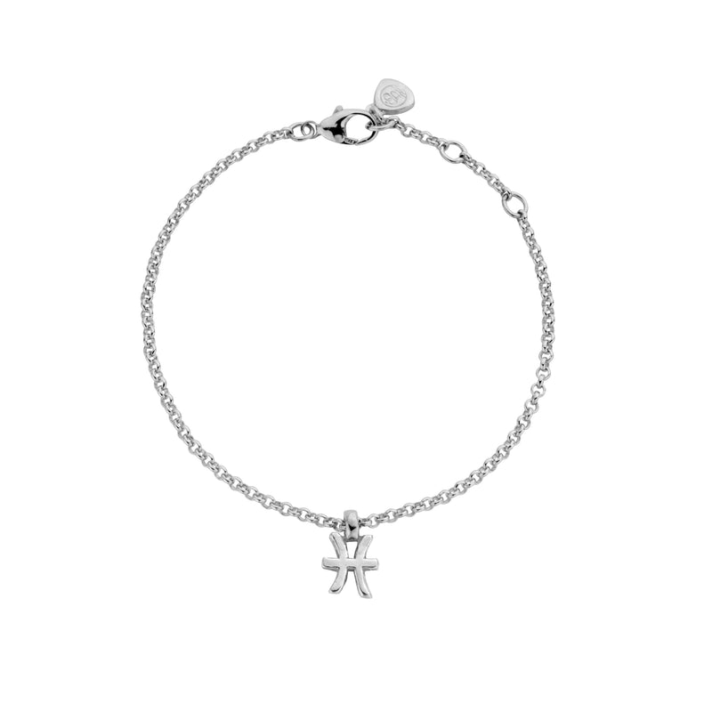 Silver Mini Pisces Horoscope Chain Bracelet
