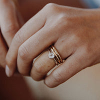 Silver Rose Quartz Baby Stone Ring