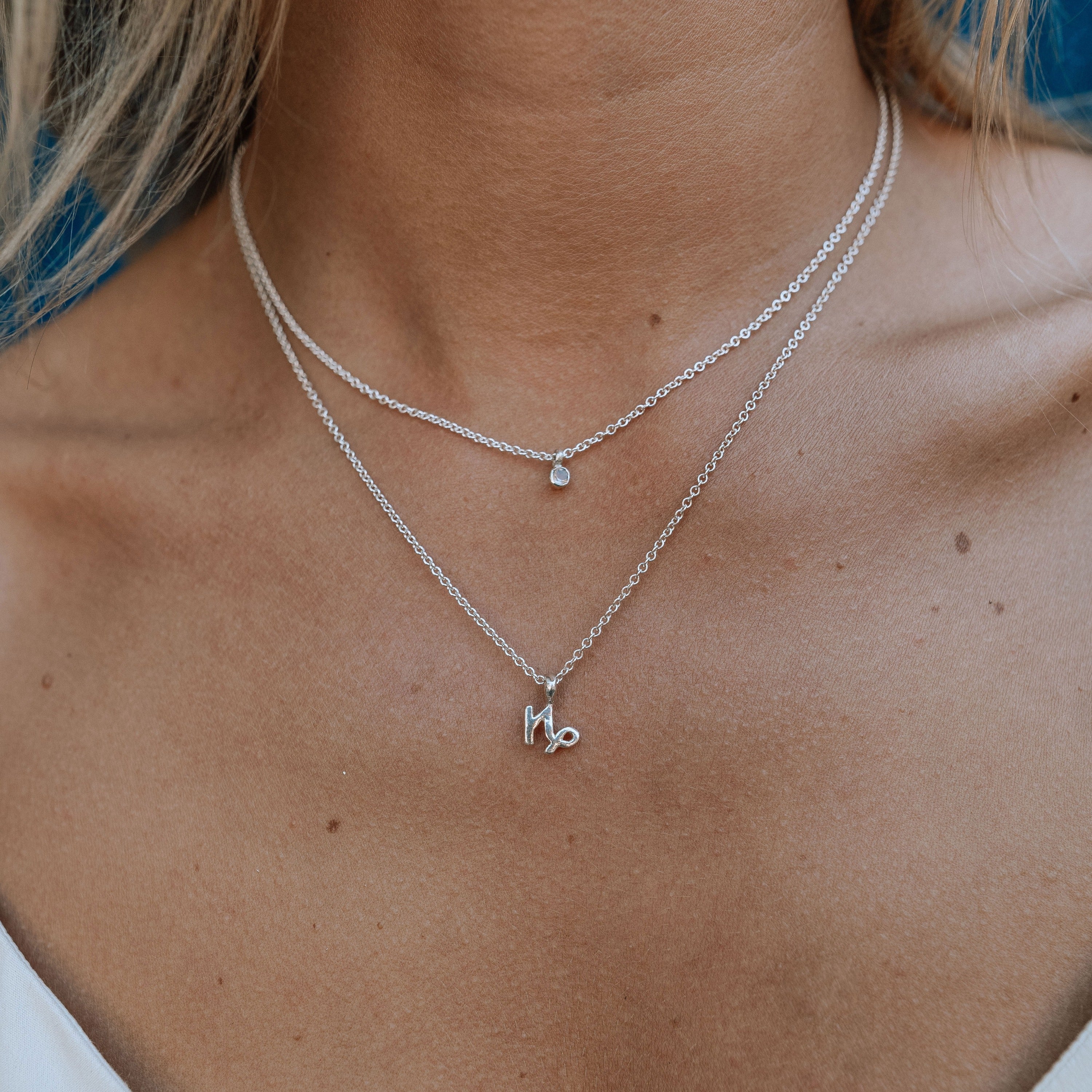 Silver Mini Rose Quartz Necklace