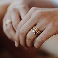 Silver Ruby Trinity Ring