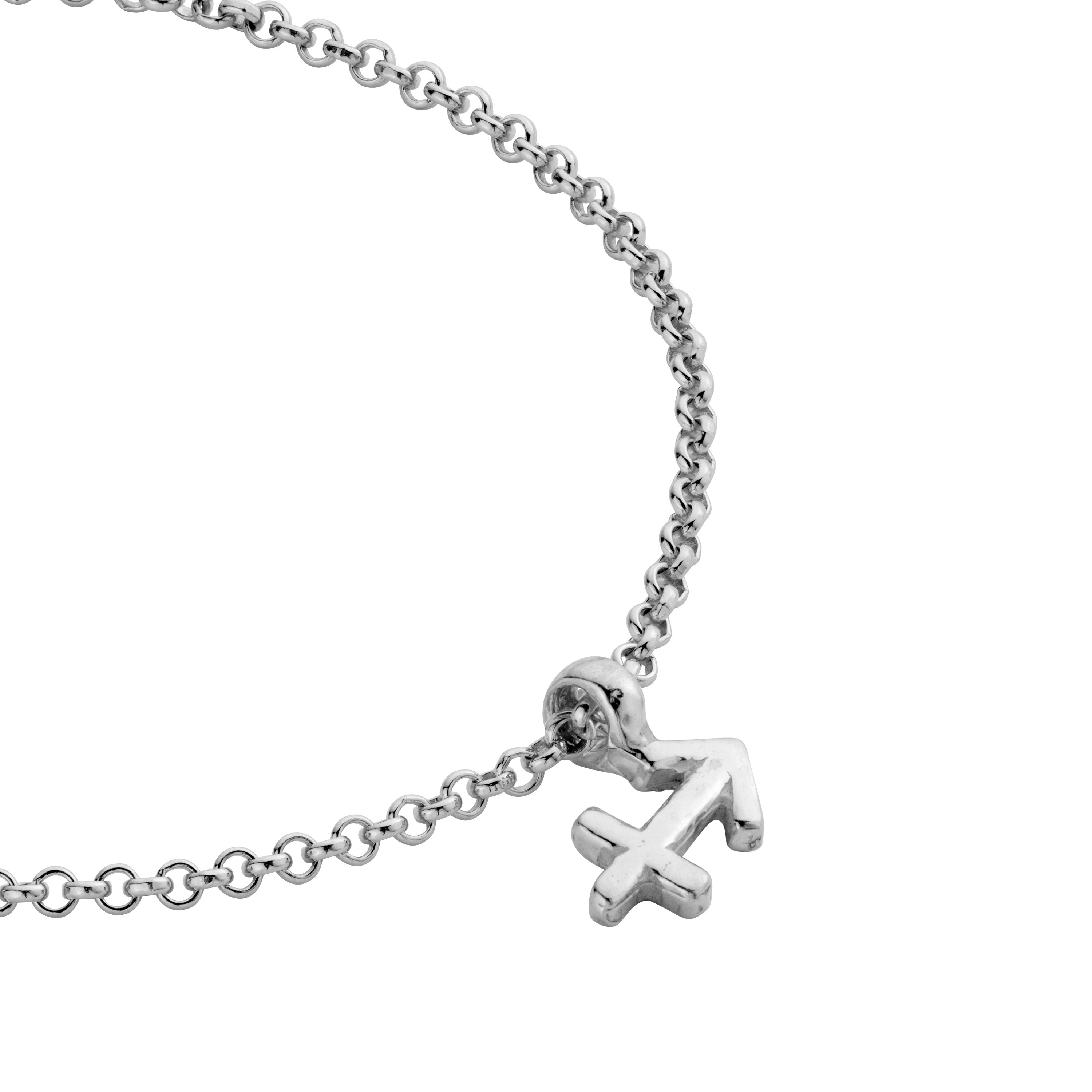 Silver Mini Sagittarius Horoscope Chain Bracelet