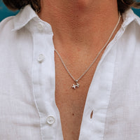 Silver Sagittarius Men's Horoscope Necklace