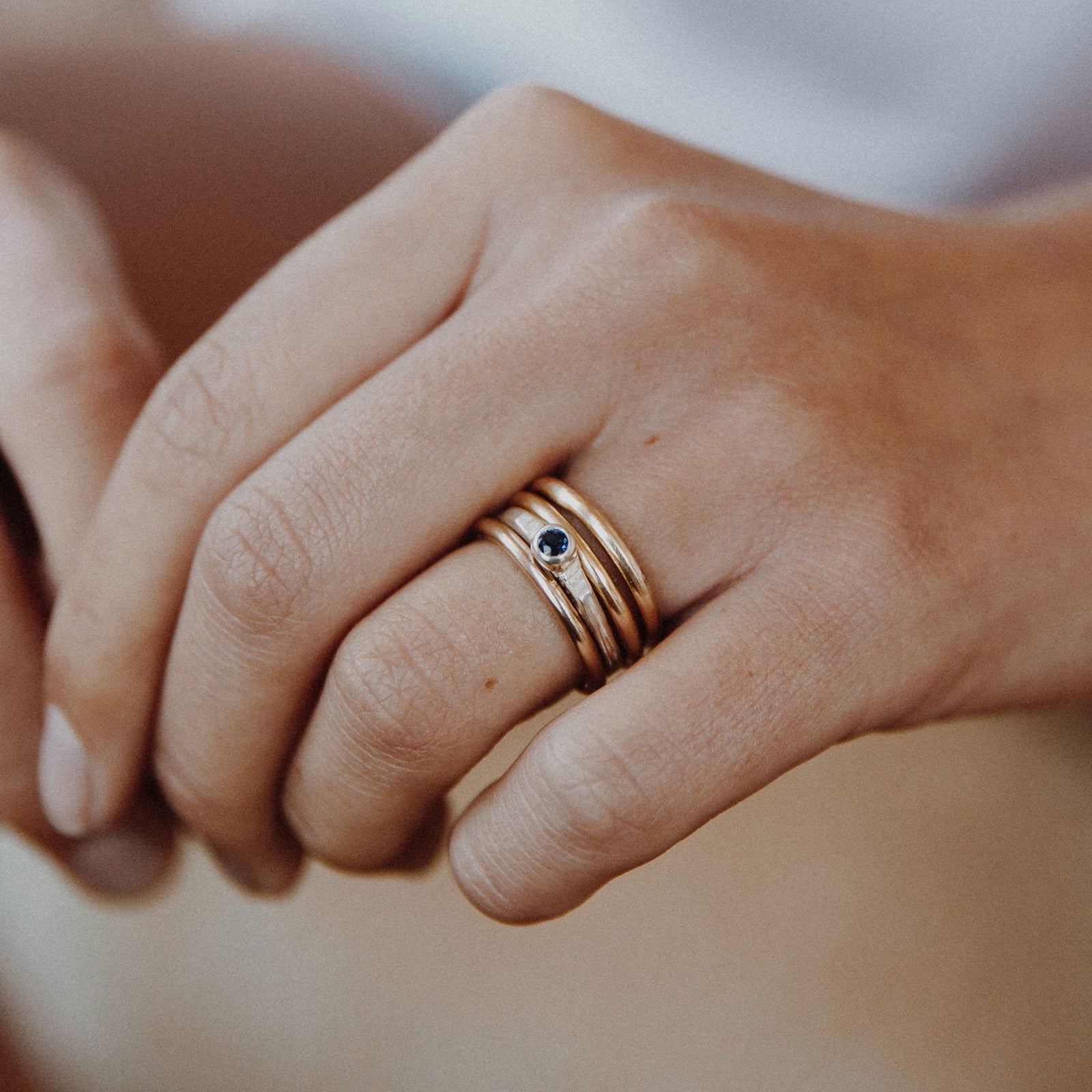 Silver Sapphire Promise Ring