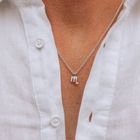 Silver Scorpio Men's Horoscope Necklace