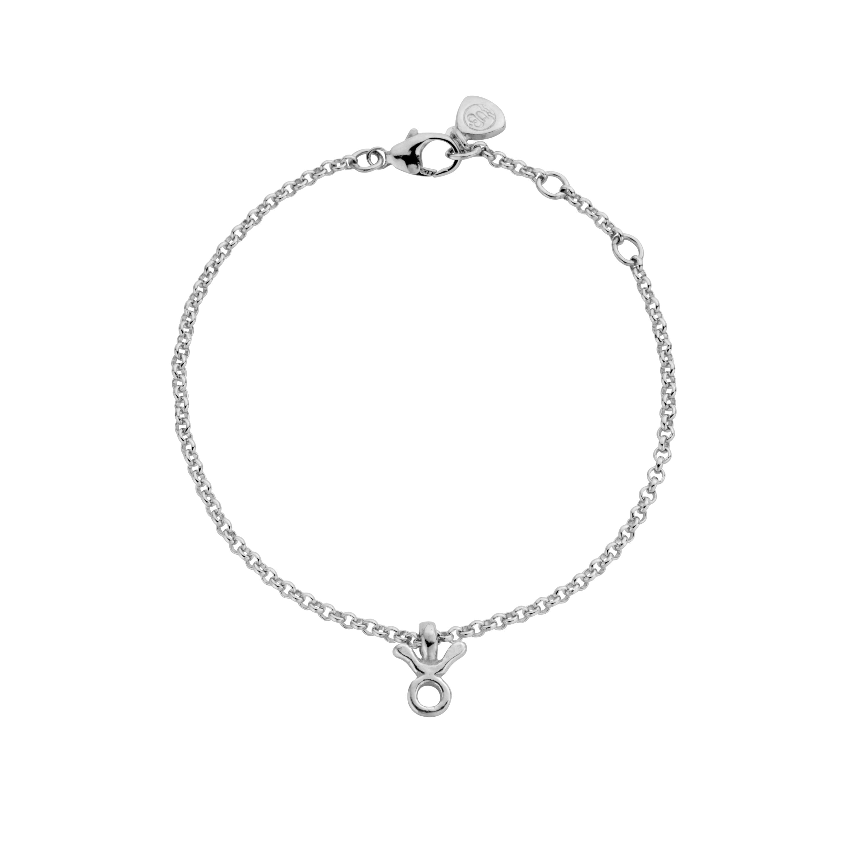 Silver Mini Taurus Horoscope Chain Bracelet