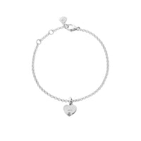 Silver Think of Me Heart Chain Bracelet Single