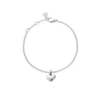 Silver Think of Me Heart Chain Bracelet Single