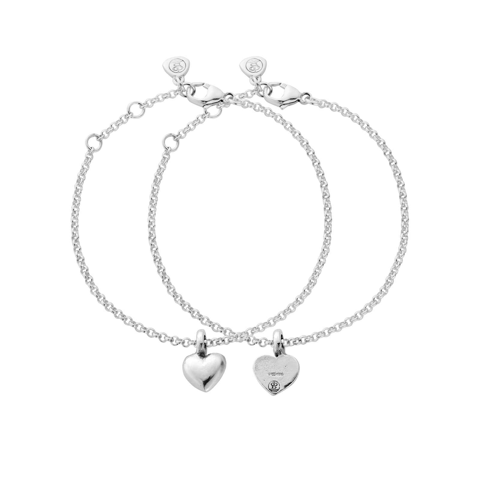 Silver Think of Me Heart Chain Bracelet Single