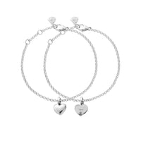 Silver Think of Me Heart Chain Bracelet Single