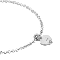 Silver Think of Me Heart Chain Bracelet Single